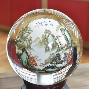 新款内画琉璃水晶球办公桌摆件家庭装饰品手绘商务礼品送客户领导