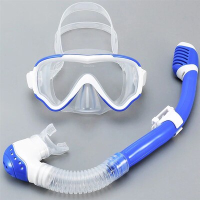 Kids Diving Mask Snorkel Set Swimming Goggles Tempered Glass