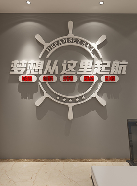 公司企业文化墙班级励志墙贴办公室装饰布置自粘激励员工会议室3d