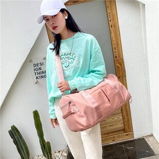 Gym Bag Leather Women Fitness Shoe Compartment Men Duffle Sh