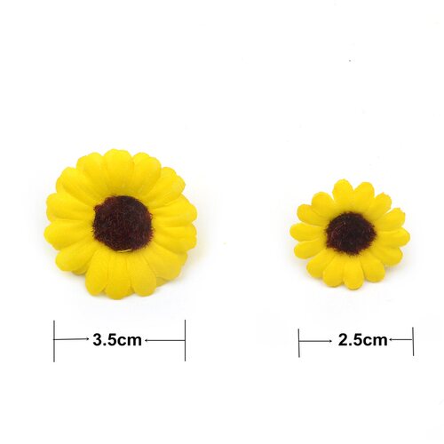 30pcs Mini Silk Sunflower Artificial Daisy Flower Head For W