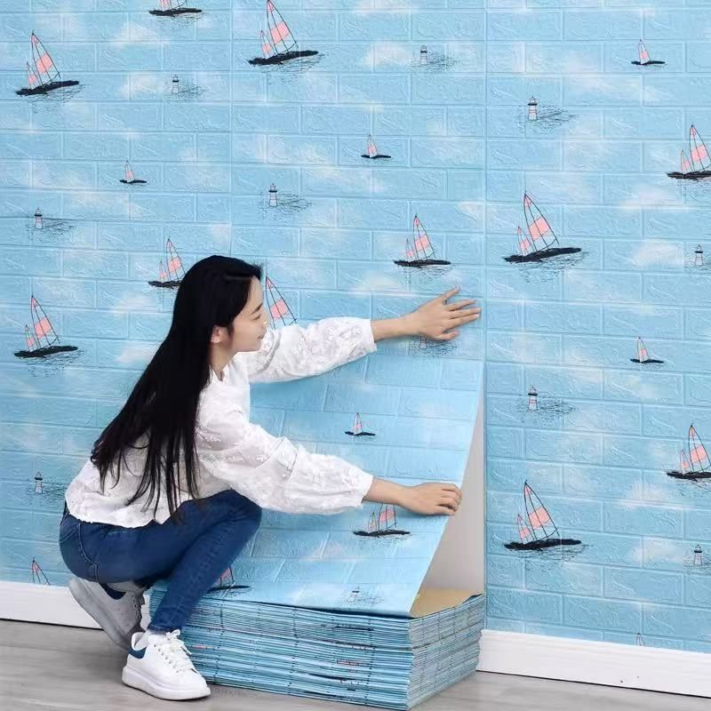 墙纸自粘防水防潮3d立体墙贴泡沫砖壁纸儿童卧室温馨背景墙面装饰,家装主材,自贴墙纸/自粘墙纸,淘宝优惠券,粉丝福利购,淘宝优惠卷