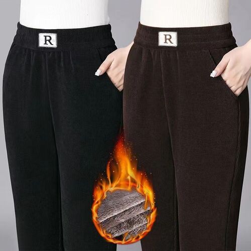 Plus Velvet Padded Chenille Harem Pants Womens Loose Size R