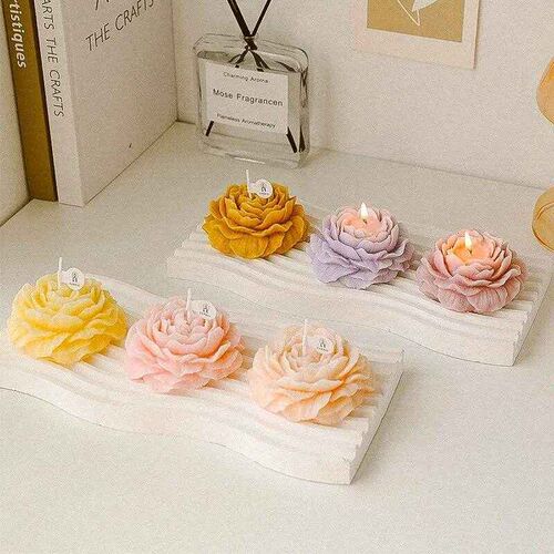 3D Peony Aromatherapy Candle - Creative Flower Shape,