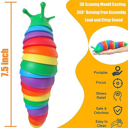 3D Fidget Slug Realistic Insects Toy Funny Sensory Toy Squis