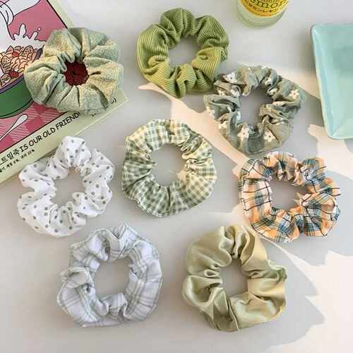 35Pcs Silk Scrunchies Print Leopard Scrunchie Set Elastic