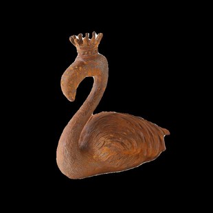 爱上花园 园艺杂货铸铁 花园做旧锈色装饰摆件国王皇后火烈鸟