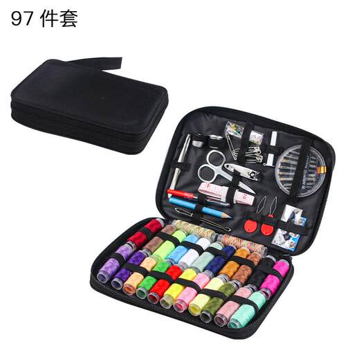 Sewing Kit Complete Set with Threads Needles Scissors Tape M