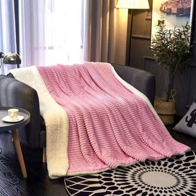 2023 Winter Couch Throw Sherpa Blanket Bed Fleece Coral