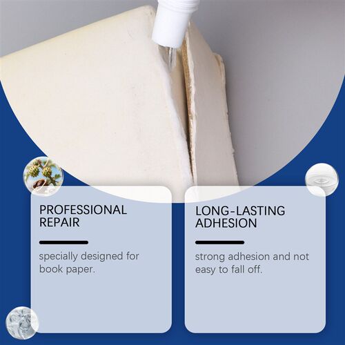 JUE FISH Book Repair Adhesive, neutral and mild formula, ide
