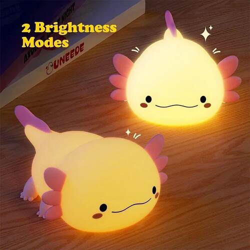 Cute Axolotl Night Light Silicone Nursery Sleeping Lamp Touc