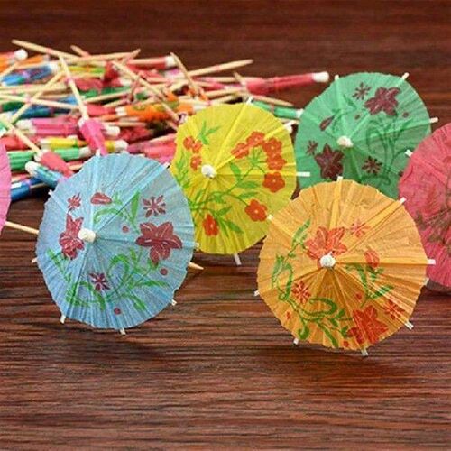 Cocktail Decoration Umbrella Shaped Bamboo Sticks Dim Sum