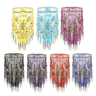 Womens Indian Belly Dance Tribal Face Veil Mesh See Through