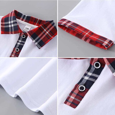 Summer Primary and Secondary School Uniform White Short-slee