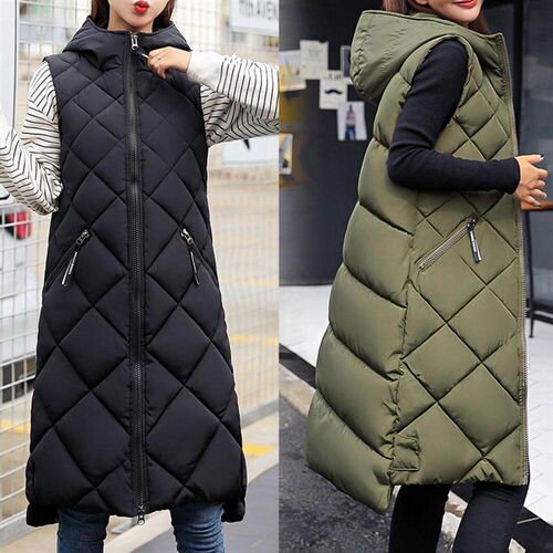 Outwear  Stylish Zipper Pockets Lady Coat Thick Winter Vest