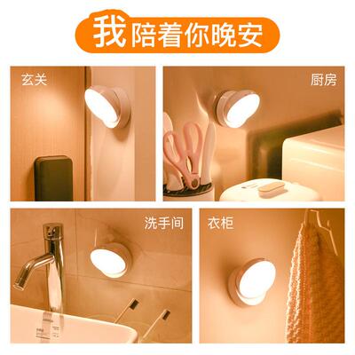 PIR Motion Sensor LED Night Light USB Rechargeable Lamp