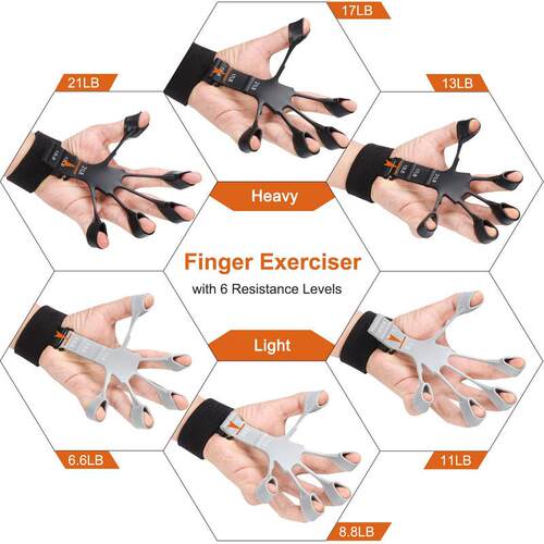 Silicone Gripster Grip Srengthener Finger Sretcher Hand Grip