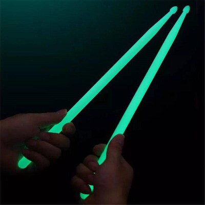 1 Pair 5A Luminous Drum  Nylon Fluorescent Drumsticks Glow i