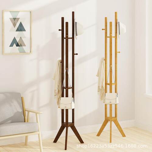 Floor-standing coat rack, clothes hanger with storage stand