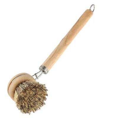 Wooden Dish Scrub Brushes Natural Bristles Kitchen Cleaning