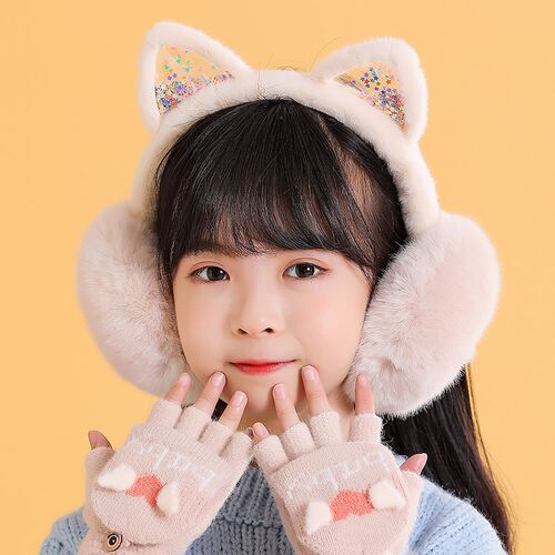 Cat earmuffs Warm girls Cute Kids Little girls earmuffs Warm