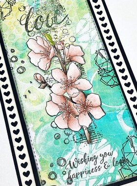Cherry Blossom Clear Stamps Flowers Love Stamp Rubber Clear