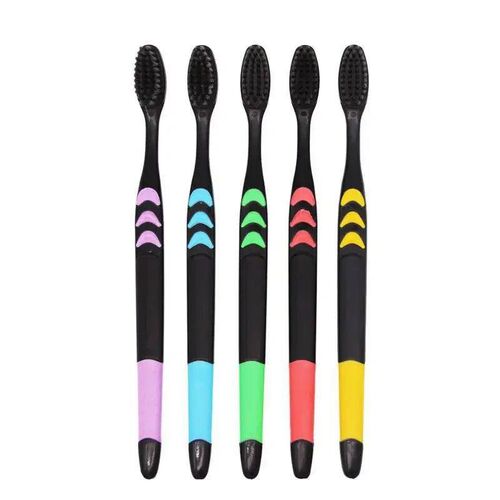 10 Pieces Packed Soft Bristle Bamboo Charcoal Black Hair Ult