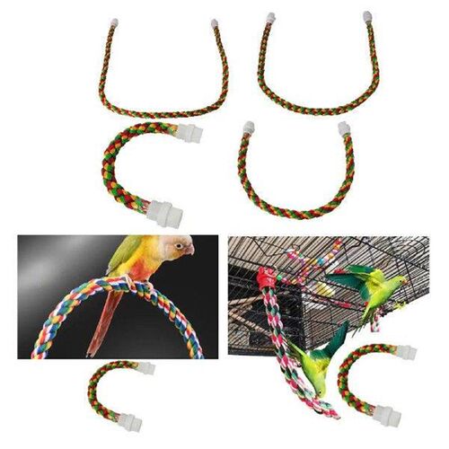 Bird Rope Perch, Cotton Rope Flexible Cage Accessory Toy,