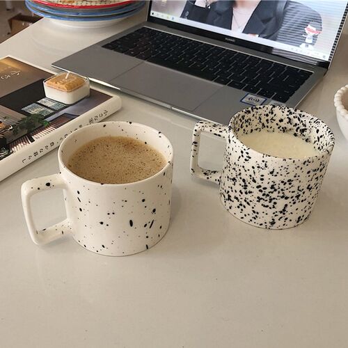 Ins Creative Retro Ceramic Splash Ink Wave Dot Mug Coffee Mi