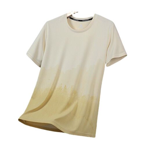 Ice Cool Comfortable Soft Mens Simple Gradient Round Neck S