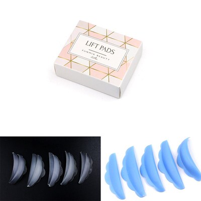 Blue/Clear 5 Pairs Silicone Eyelash Perm Pad Recycling Lashe