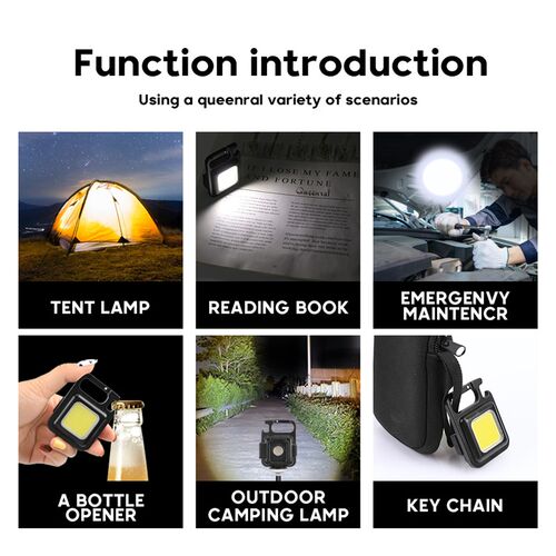 Mini Portable Pocket USB Rechargeable Flashlight COB Work Li