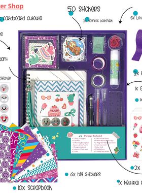 Jounary Purple Hand Ledger Scrapbooking Set Diary Gift Box