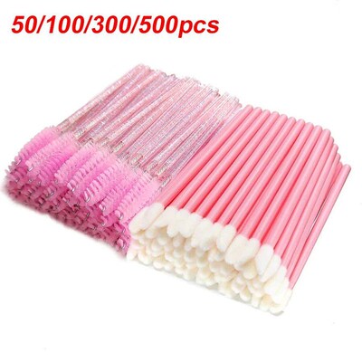 50/100/300/500pcs Eyebrow Eyelash Brushes Eyelash Spoolies