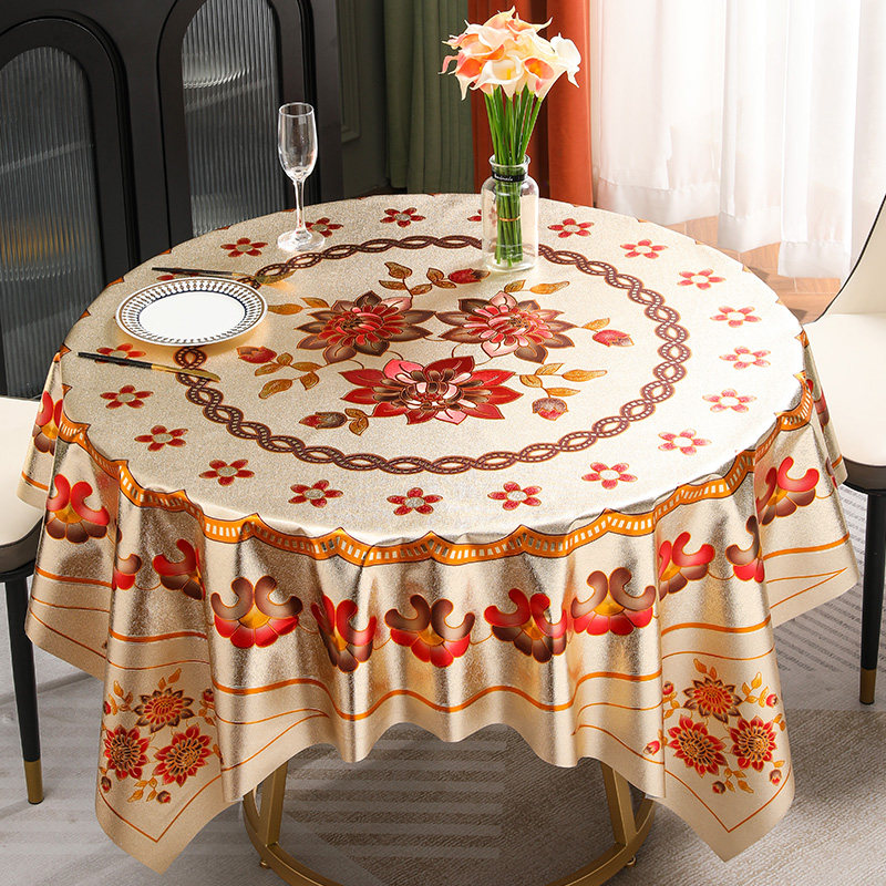 新款烫金桌布免洗防油防水防烫PVC大圆方桌两用高级感餐桌布布艺,居家布艺,桌布,淘宝优惠券,粉丝福利购,淘宝优惠卷