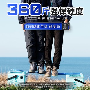 本诺顽石新款大物抄网竿碳素超轻超硬便携伸缩钓鱼网兜抄鱼全