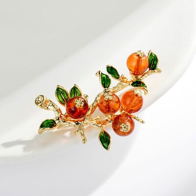 Persimmon Ruyi Brooch High-end Fashion All-match Vintage Cor