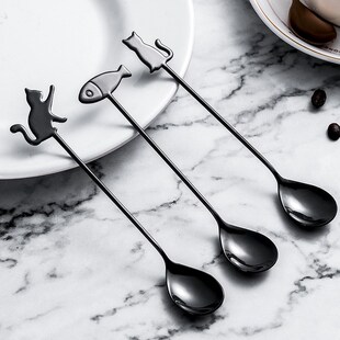 Coffee Shape Snack Cat Dessert Cute Lovely Spoon Teaspoon