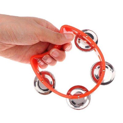 1PC Kindergarten Hand-held Tambourine Metal Bells Plastic