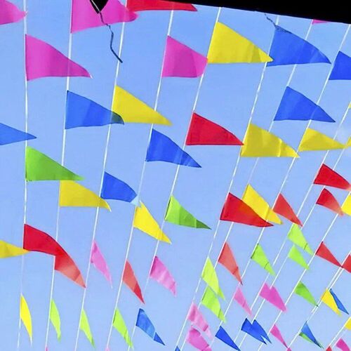 100M Pennants Handmade Fabric Bunting Triangle Flags