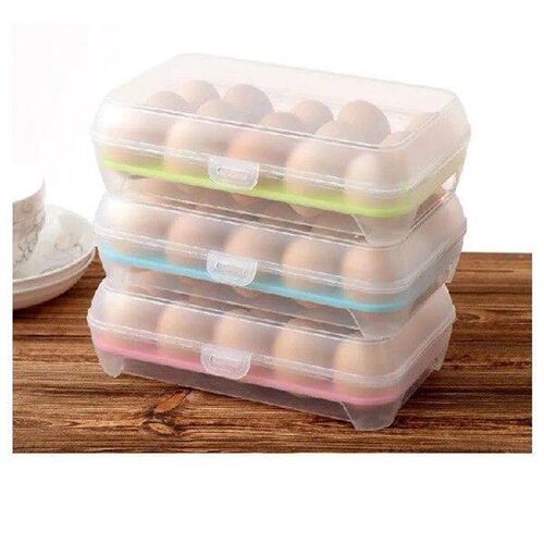 1PC Egg Storage Box 15 Grid Plastic Portable One Layer Egg