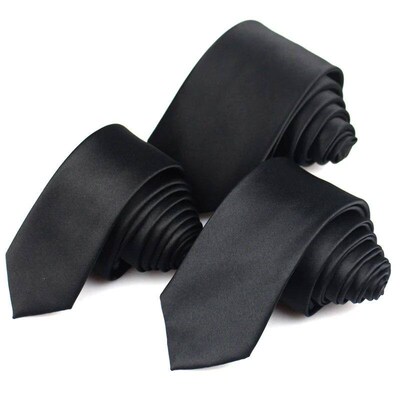 New Classic Black Ties for Men Silk Mens Neckties for Weddin