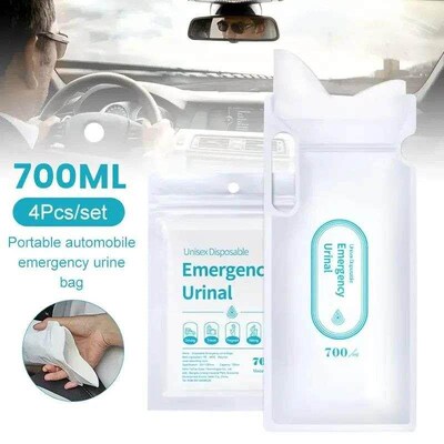 4pcs Disposable 700ML Urine Bags For Travel Camping Emergenc