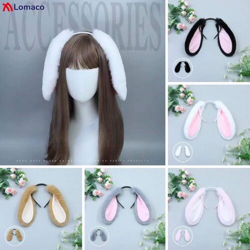 Lovely Rabbit Ears Hair Hoop Plush Bunny Ear Hairbands