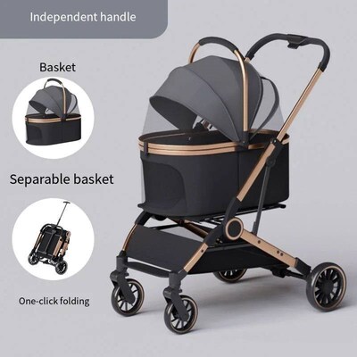 2025 Pet Stroller, Lightweight and Foldable, with Detachable