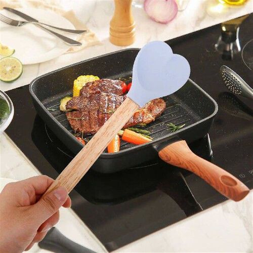4 Pcs Long Handle Heart Spoon Shaped Mixing Spoons Kitchen