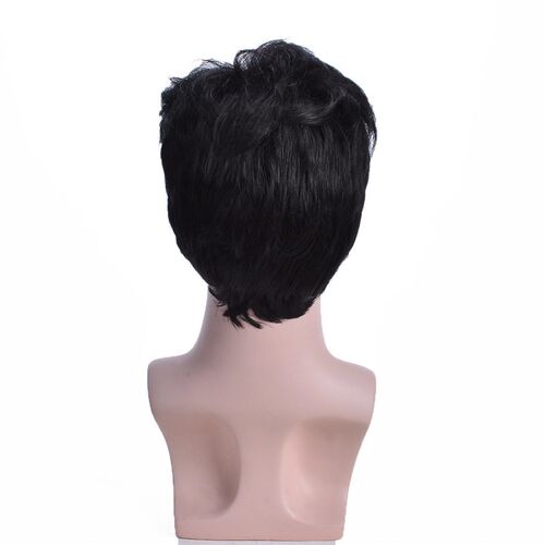 Wig Wig Mens Wig Chemical Fiber Wig Head Short Curly Mechan