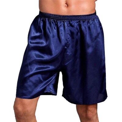 2024 Summer Mens Sleep Bottoms Solid Silk Satin Sleepwear B