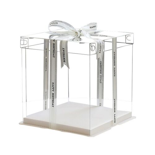 Full transparent birthday cake box 4/6/8/10/12/14 inch doubl