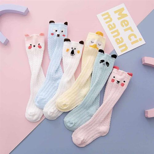 Childrens socks summer new cute cartoon baby stockings mesh